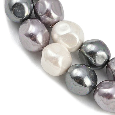 Electroplated Shell Pearl Beads Strands BSHE-H113-03B-1