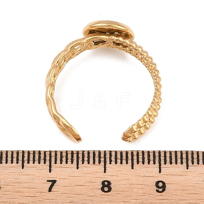 304 Stainless Steel Open Cuff Ring Components STAS-F366-09A-G-1