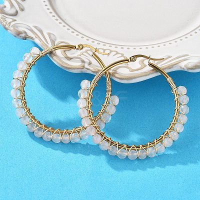 Beaded Hoop Earrings EJEW-JE03830-03-1