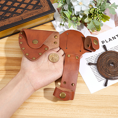 Cowhide Waist-belt Axe Sheath AJEW-WH20128-063-1