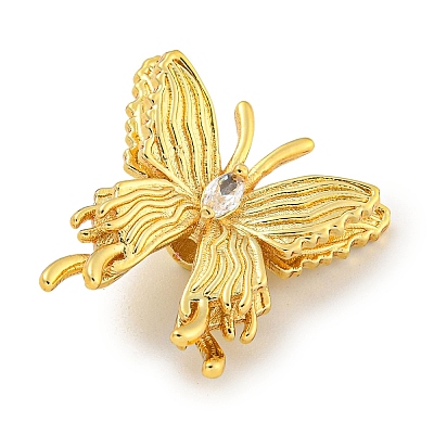 Brass Cubic Zirconia Beads KKB-L215-032G-1