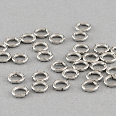 Tarnish Resistant 304 Stainless Steel Open Jump Rings A-STAS-Q186-02-4X0.8mm-1