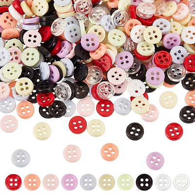 500Pcs 10 Colors Nylon Buttons BUTT-FG0001-22-1