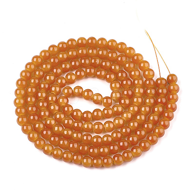 Baking Paint Imitation Jade Glass Round Bead Strands X1-DGLA-Q021-8mm-12-1