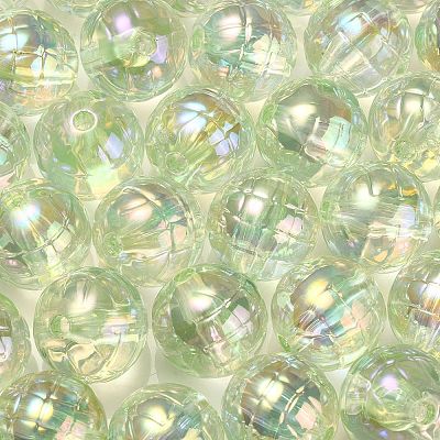 Textured UV Plating Rainbow Iridescent Transparent Acrylic Beads OACR-C007-09D-1