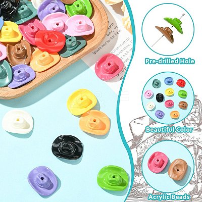36Pcs 12 Colors Opaque Acrylic Beads SACR-CJ0001-84-1