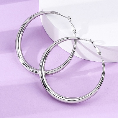 304 Stainless Steel Hoop Earrings EJEW-Z093-01P-02-1
