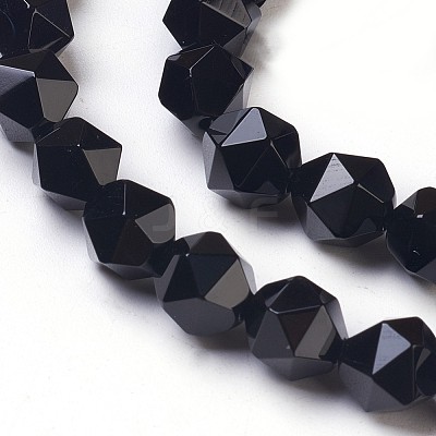 Natural Black Onyx Beads Strands G-K282-01B-1