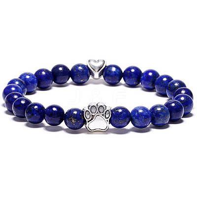 Natural Lapis Lazuli Bead Stretch Bracelets for Women Men XZ2326-4-1