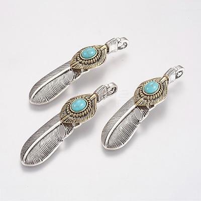Tibetan Style Alloy Big Pendants TIBEP-G010-01AS-1