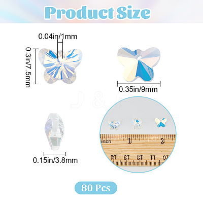 80Pcs Electroplate Glass Charms EGLA-BBC0001-05A-1