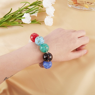 18Pcs 9 Colors Handmade Gold Sand Lampwork Beads LAMP-SZ0001-05-1