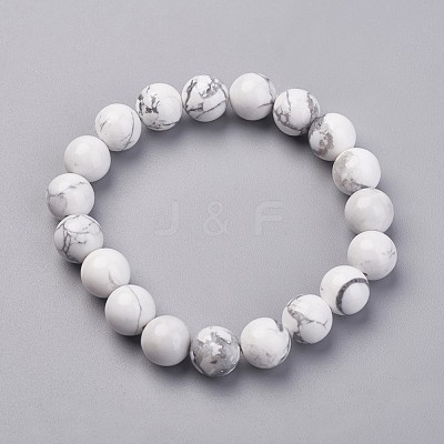 Natural Howlite Stretch Bracelets G-N0273-01-1