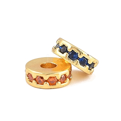 Brass Micro Pave Cubic Zirconia Beads KK-H533-01G-02-1