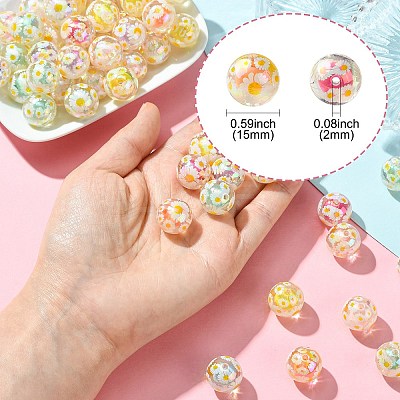 Plating Transparent Acrylic Beads TACR-CJC0001-12-1