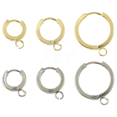 16Pcs 201 Stainless Steel Huggie Hoop Earrings Findings STAS-FS0002-26D-1
