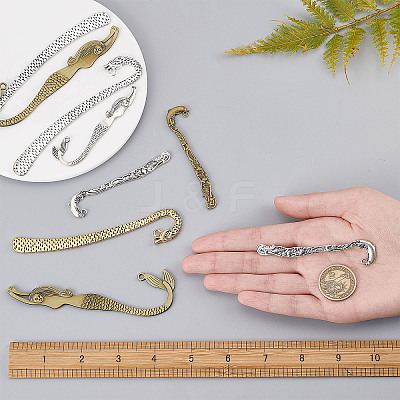 12Pcs 6 Style Alloy Bookmark Findings FIND-SC0003-51-1