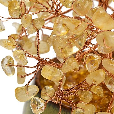 Heated Natural Citrine Chips Tree of Life Display Decorations GG-CBACC2B-02A-1