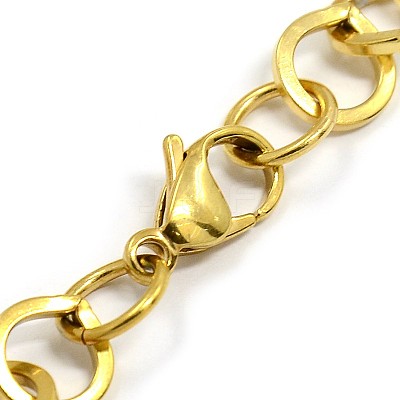 Fashionable 304 Stainless Steel Cable Chain Bracelets STAS-A028-B088G-1