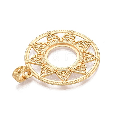 Plating Alloy Pendant Cabochon Settings PALLOY-T090-16G-1