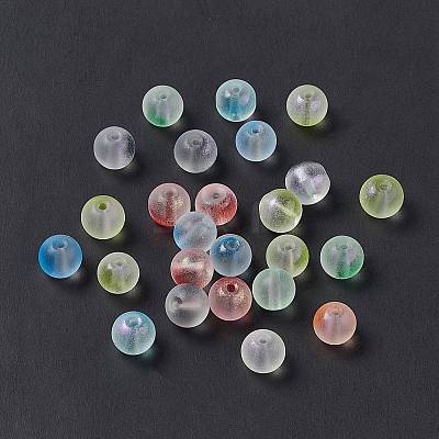 Frosted Glass Beads GLAA-P029-07A-1