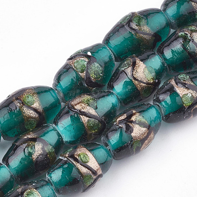 Handmade Gold Sand Lampwork Beads LAMP-T006-01C-1