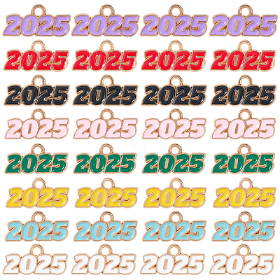 48Pcs 8 Colors Alloy Enamel Pendants ENAM-SP0001-03-1