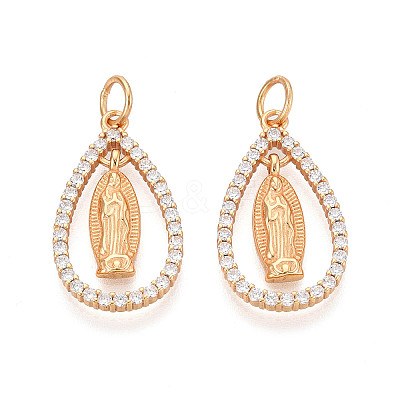 925 Sterling Silver Micro Pave Clear Cubic Zirconia Religion Pendants STER-N016-107G-1