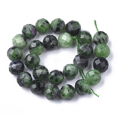 Natural Ruby in Zoisite Beads Strands G-S345-6mm-003-1