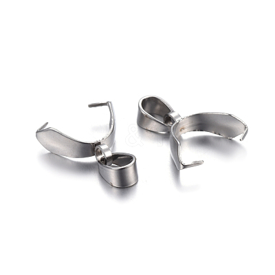 Non-Tarnish 201 Stainless Steel Pendant Pinch Bails X-STAS-P223-16P-1