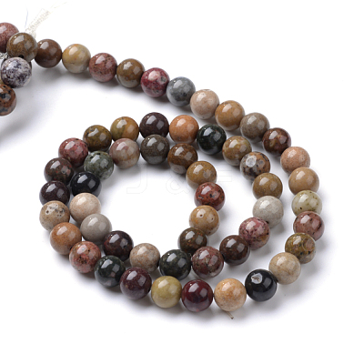 Natural River Stone Beads Strands X-G-R412-24-8mm-1