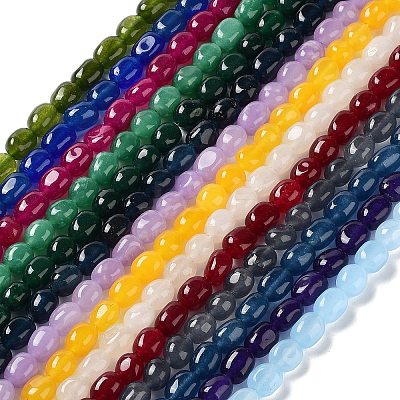 Natural White Jade Beads Strands G-E614-B01-1