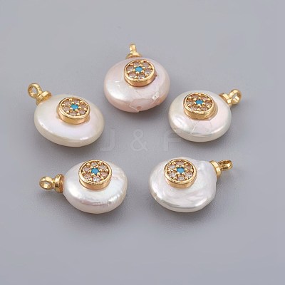 Natural Cultured Freshwater Pearl Pendants PEAR-F008-17G-1