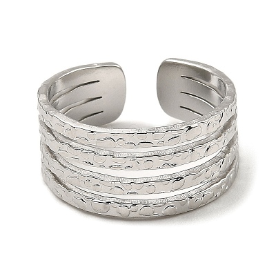Non-Tarnish 304 Stainless Steel Open Cuff Rings RJEW-Z018-33P-1