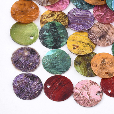 Spray Paint Natural Akoya Shell Pendants SHEL-S274-75C-M-1