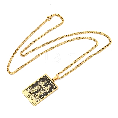 304 Stainless Steel Tarot Pendant Necklaces NJEW-A026-01G-03-1
