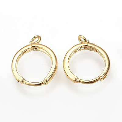Brass Huggie Hoop Earring Findings KK-R058-143G-1
