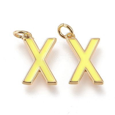 Brass Enamel Pendants KK-R139-02X-1
