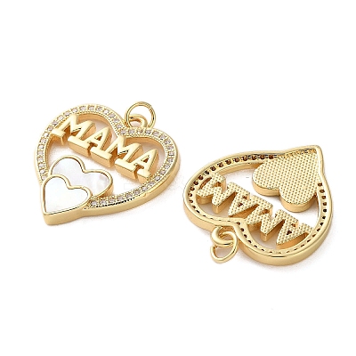 Brass Micro Pave Cubic Zirconia Pendants KK-U070-04D-G-1