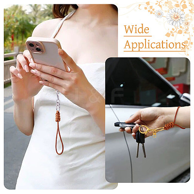 10Pcs 2 Colors Eco-Friendly Korean Waxed Polyester Cord Keychains KEYC-TA00032-1
