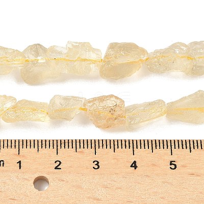 Raw Rough Natural Lemon Quartz(Heated) Beads Strands G-M453-D05-1