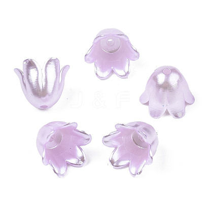Spray Paint ABS Plastic Imitation Pearl Beads X-MACR-N013-001B-1