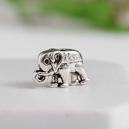 Tibetan Style Elephant Zinc Alloy Beads TIBEB-M028-04AS-1