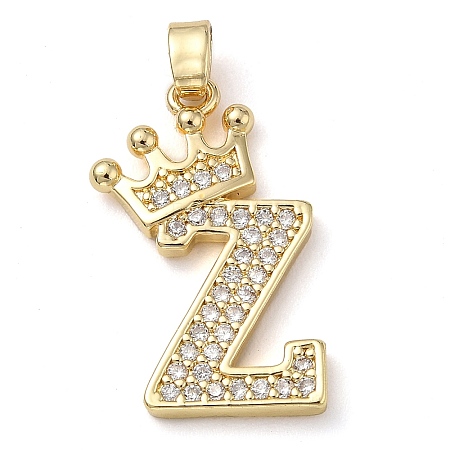 Rack Plating Brass Micro Pave Cubic Zirconia Pendants KK-D535-01Z-RS-1