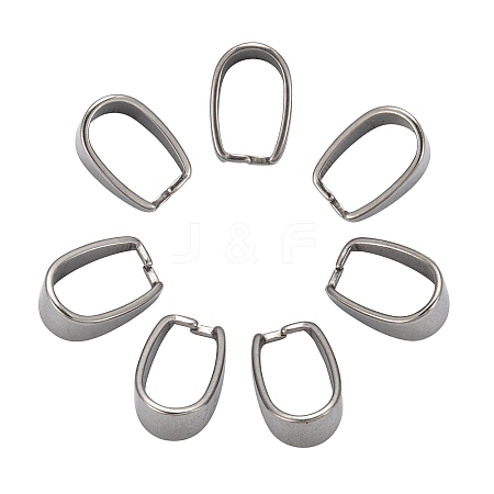 Tarnish Resistant 201 Stainless Steel Snap on Bails X-STAS-H052-1