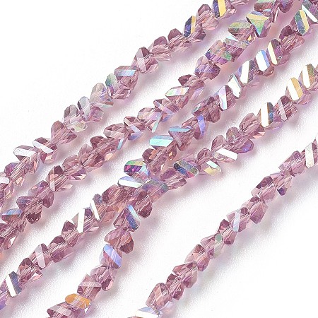 Electroplate Glass Bead Strands GLAA-F092-A02-1