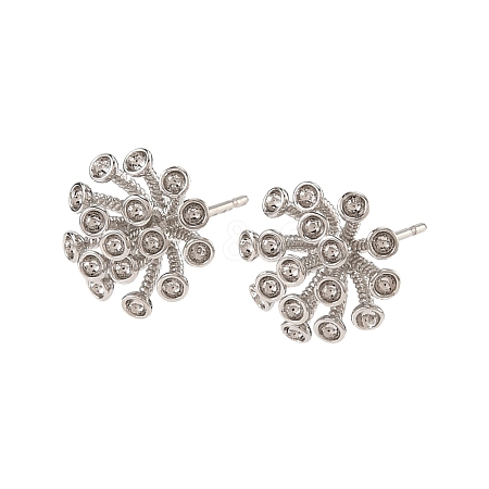 Brass Cubic Zirconia Stud Earring Settings CU-CBA53F6-02P-1