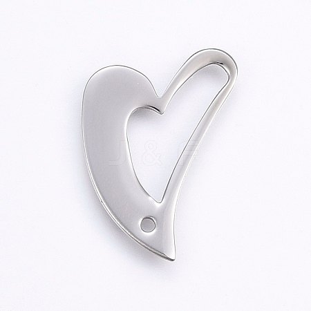 Tarnish Resistant 304 Stainless Steel Open Heart Pendants STAS-I094-17P-1