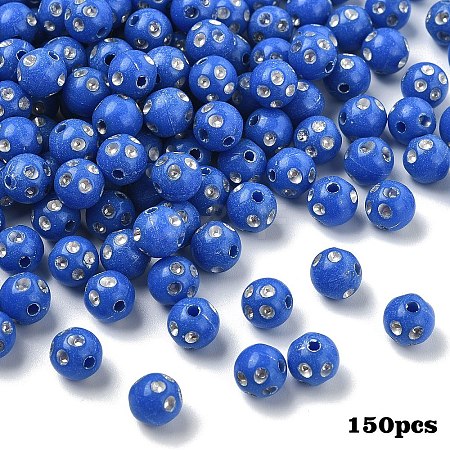 150Pcs Opaque Acrylic Beads MACR-YW0004-21D-1