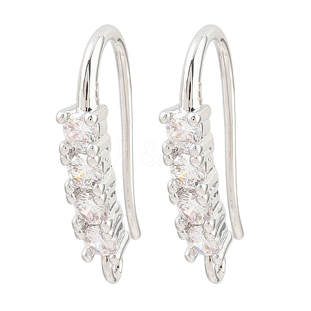 Brass Rhinestone Earring Hooks KK-C261-01C-P-1